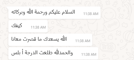 سكرين شوت رسالة واتساب 3